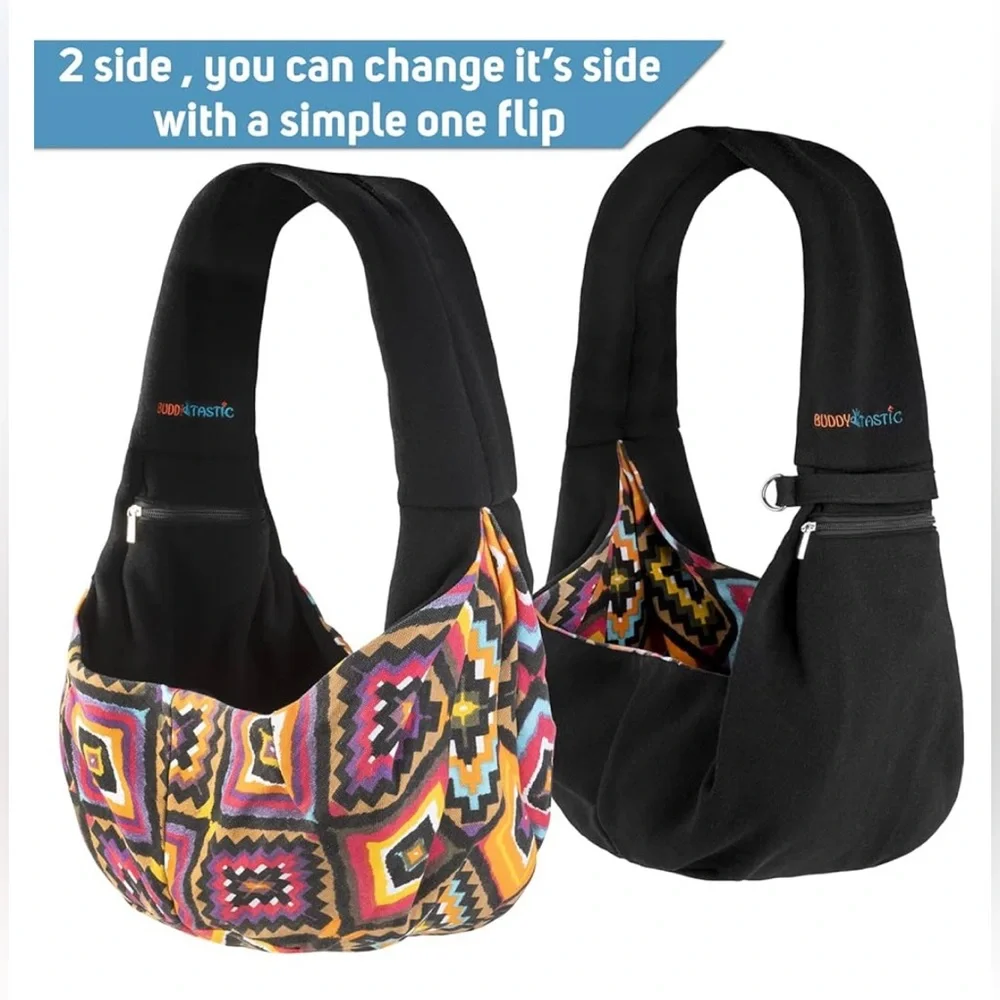 NEW BUDDYTASTIC Dog Sling Carrier for Small Dogs Puppies up to 15# Black